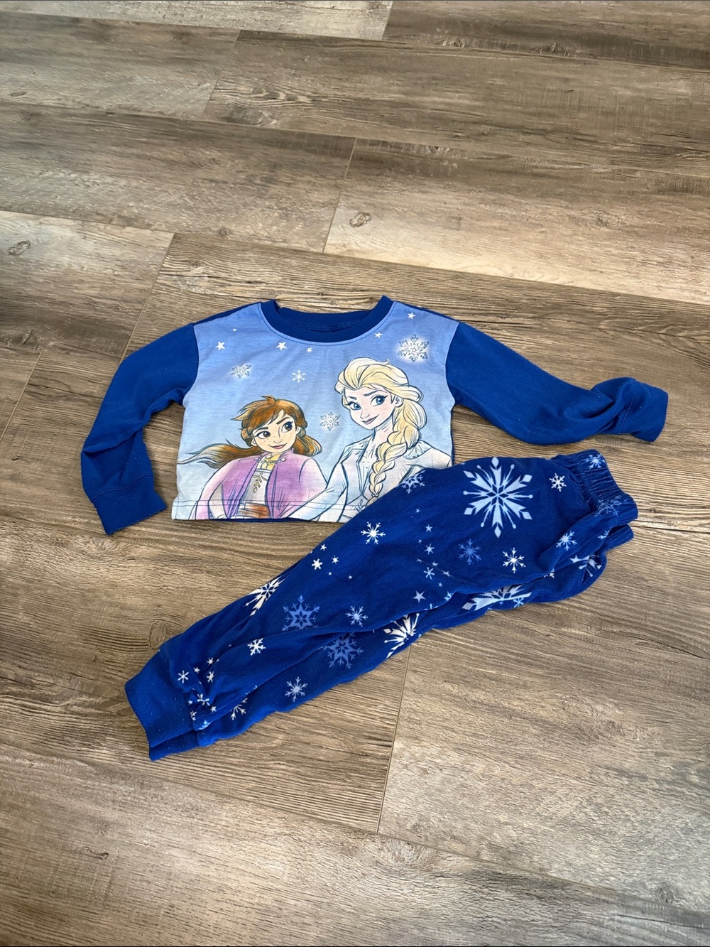 Frozen Blue Frozen-Themed Kids Pajama Set with Elsa & Anna